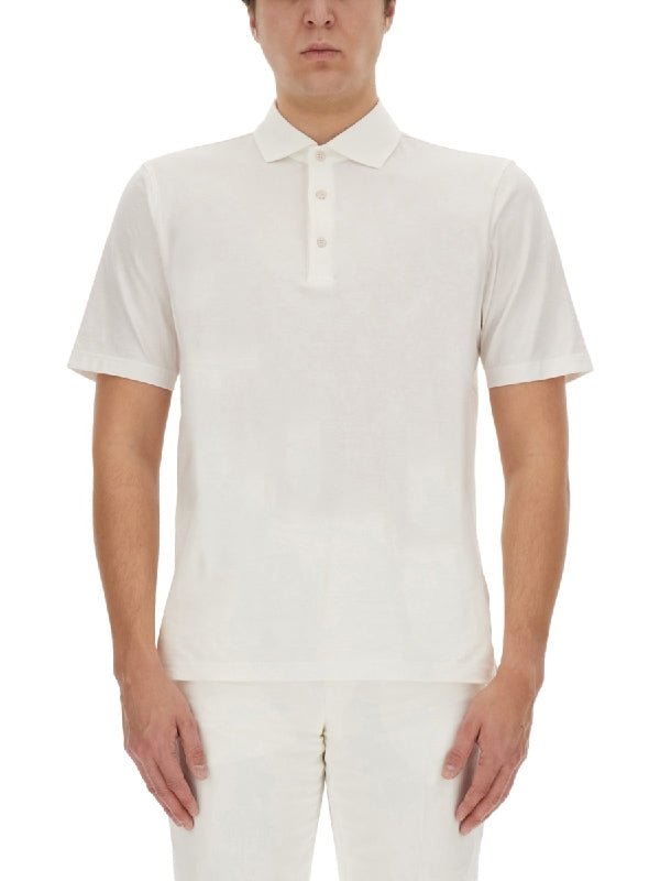 White Cotton Polo Shirt