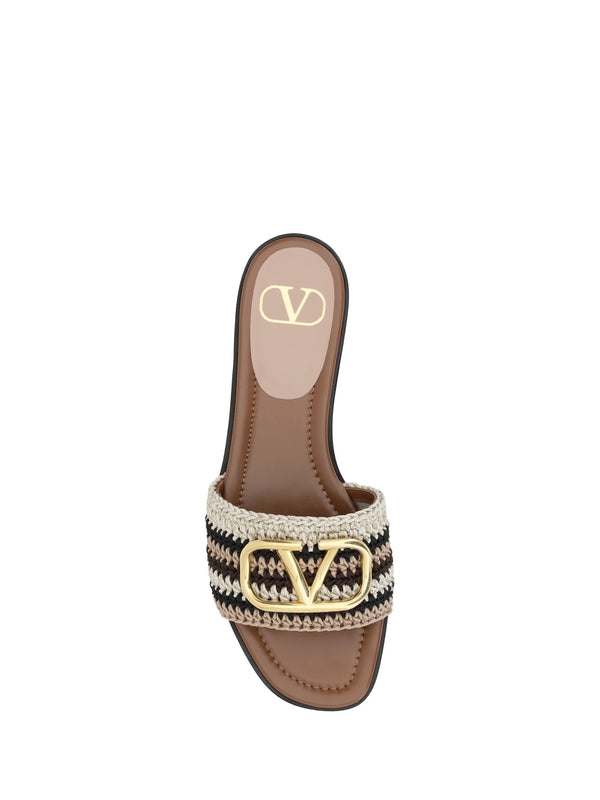 V Logo Crochet Band Slide