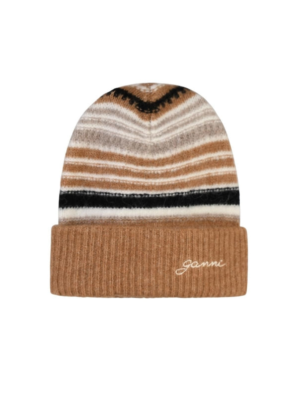 Logo Stripe Knit Beanie