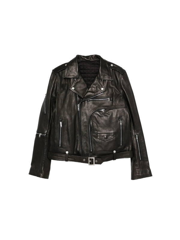 Rick Owens Black Leather Jackets