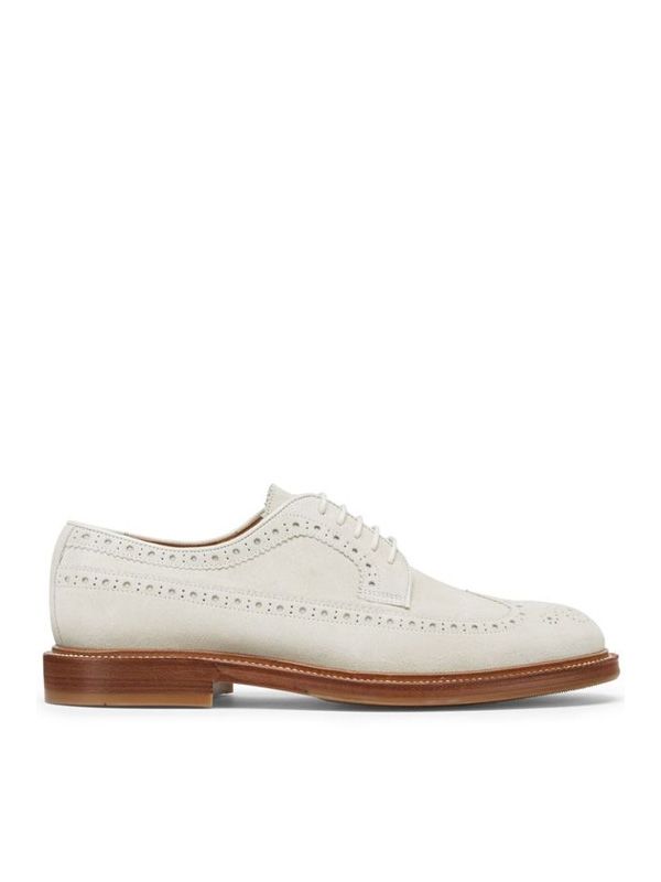 Suede Wingtip Derby Shoes