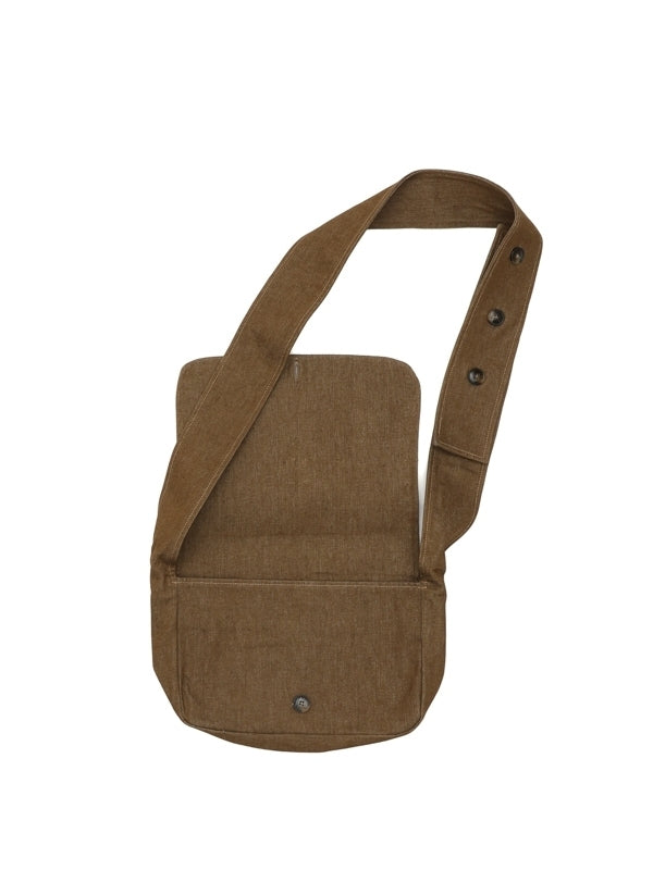 Brown Denim Messenger Bag