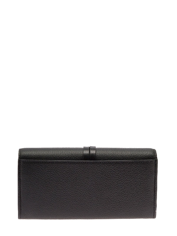 Alphabet Leather Flap Long Wallet