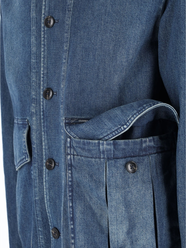 Cargo Pocket Cotton Denim Jacket