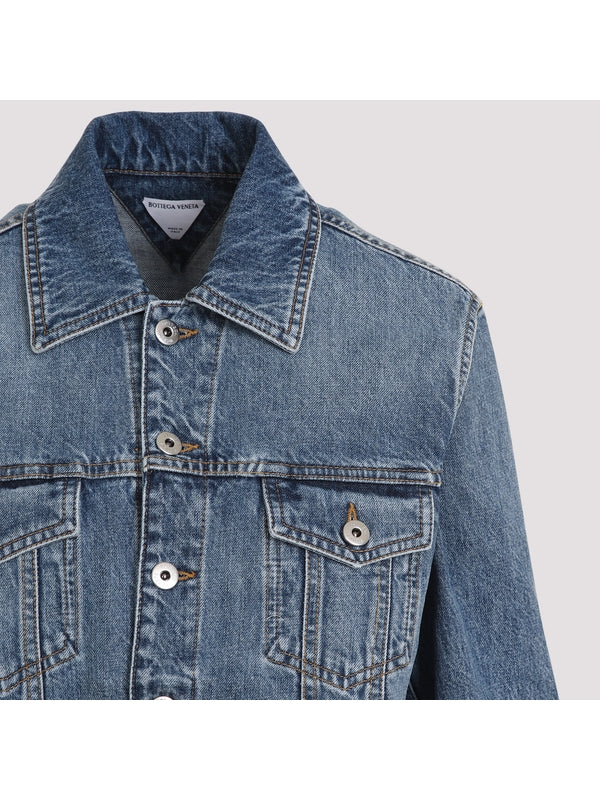 Back Logo Patch Denim Trucker Jacket