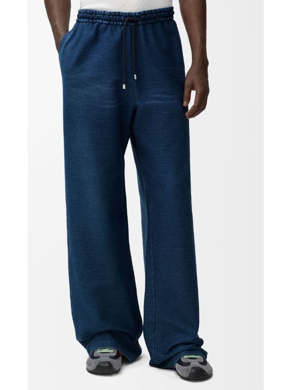 Denim Effect Cotton Pants