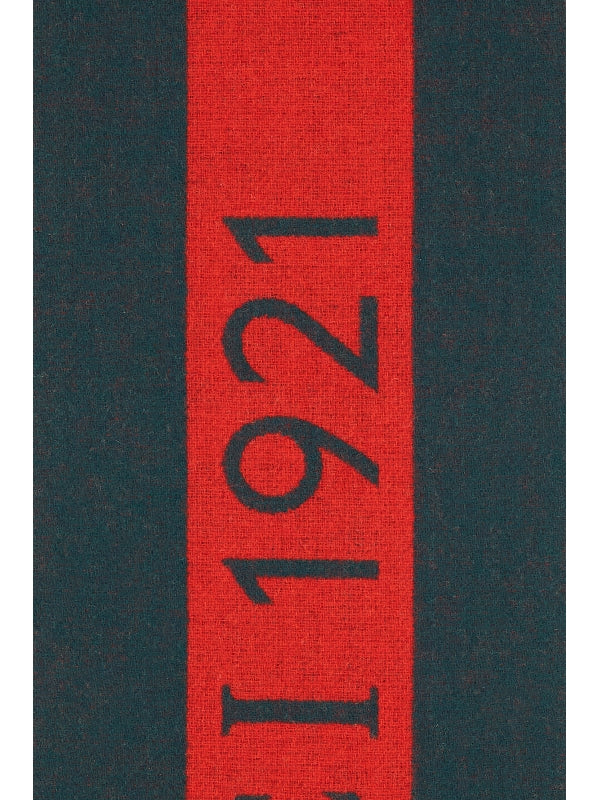 Web Jacquard Fringe Wool Scarf