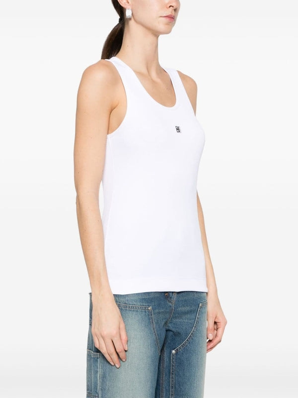 4G Logo Cotton Sleeveless Top