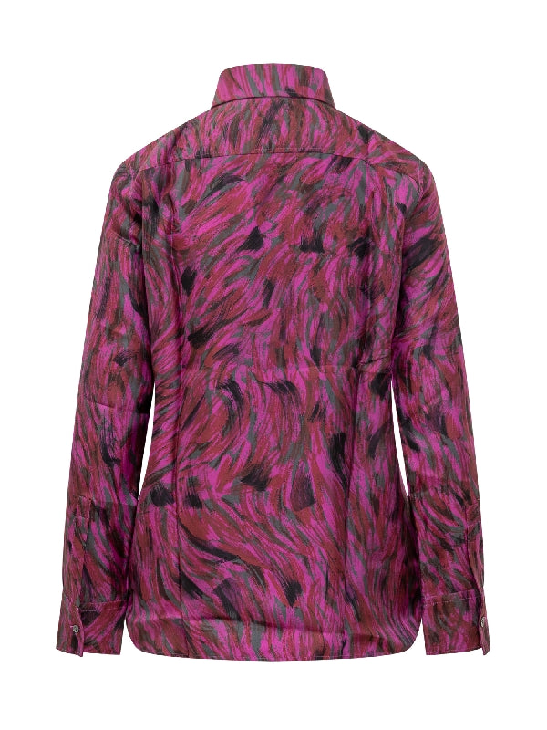 All-Over Pattern Silk Shirt