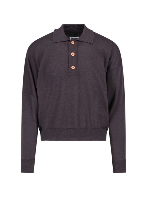 Long Sleeve Wool Polo Shirt