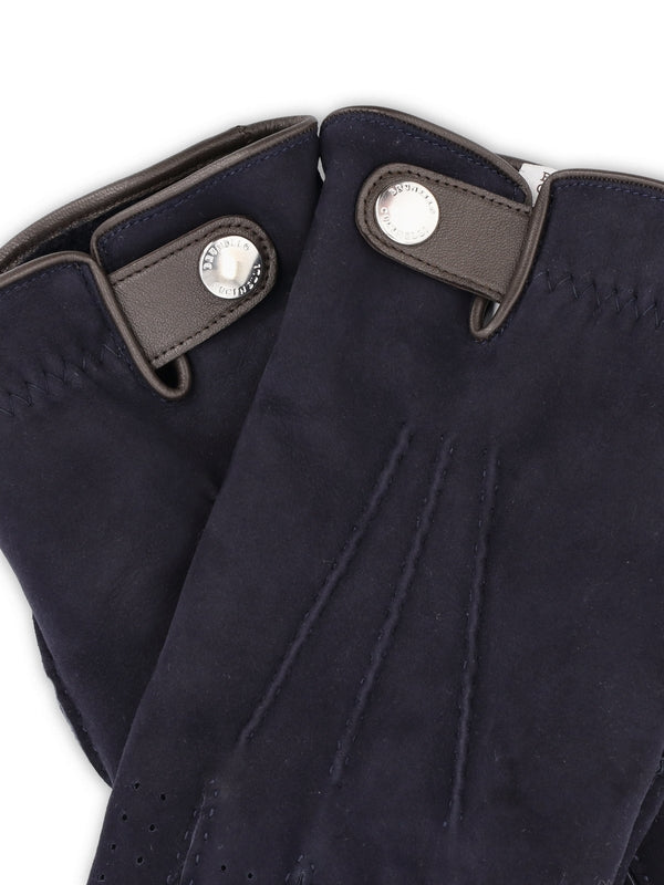 Brunello Cucinelli Navy Leather Gloves