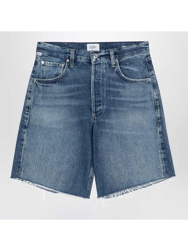 Washed Denim Shorts