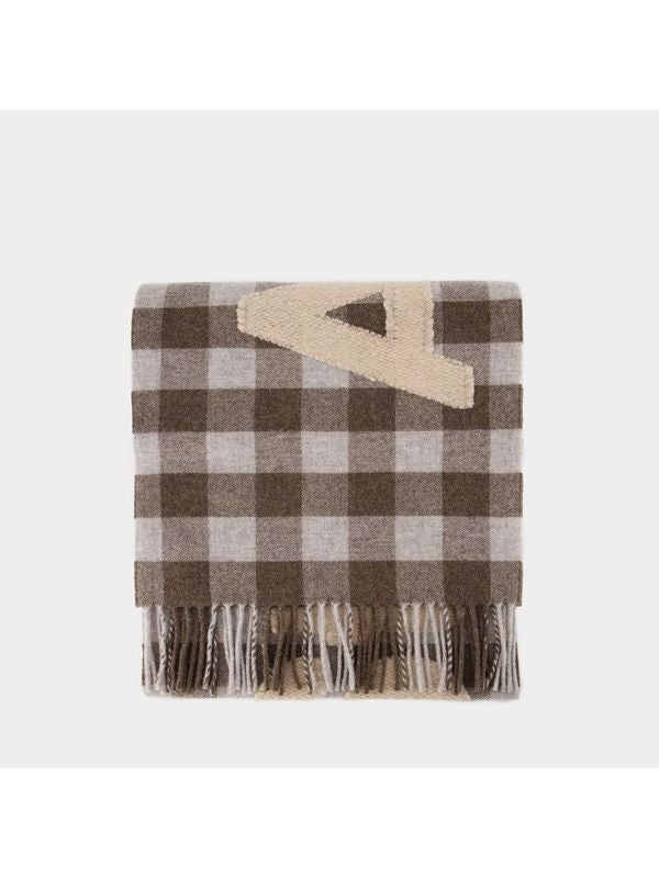 Check Logo Wool Blend Muffler