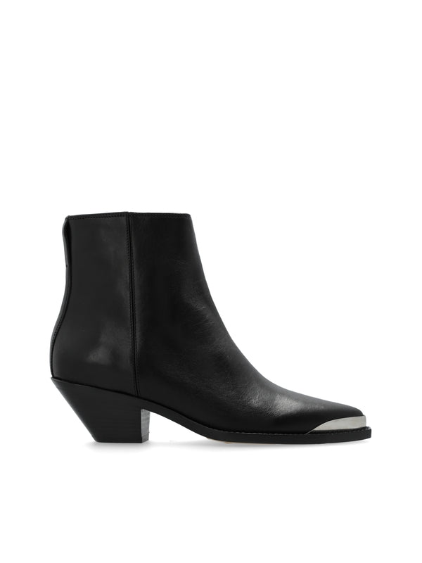 Adnae Metal Toe Leather Ankle Boots