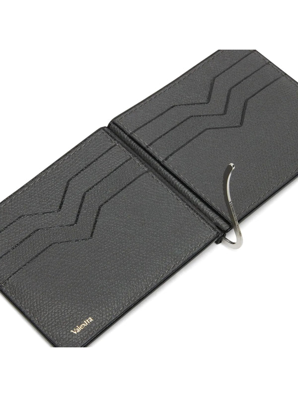 Gray Calfskin Money Clip Wallet