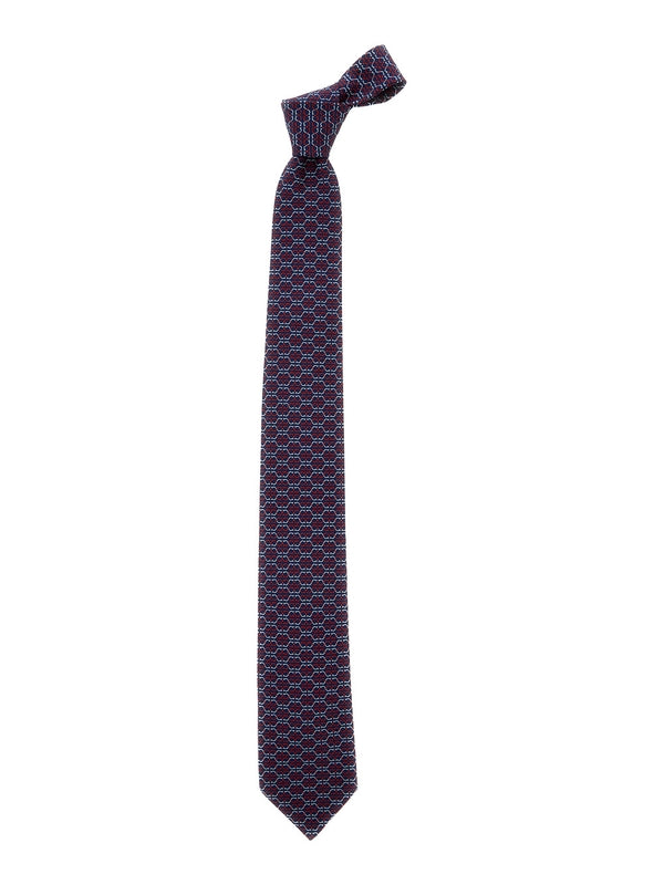 Multicolor Tie with All-Over Print in Silk Man Neck Ties