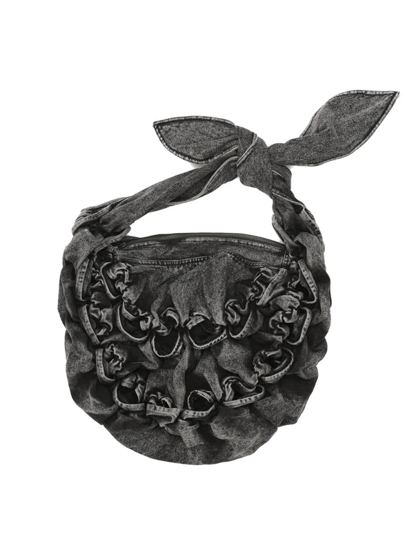 DASH Smocked Denim Crossbody Bag