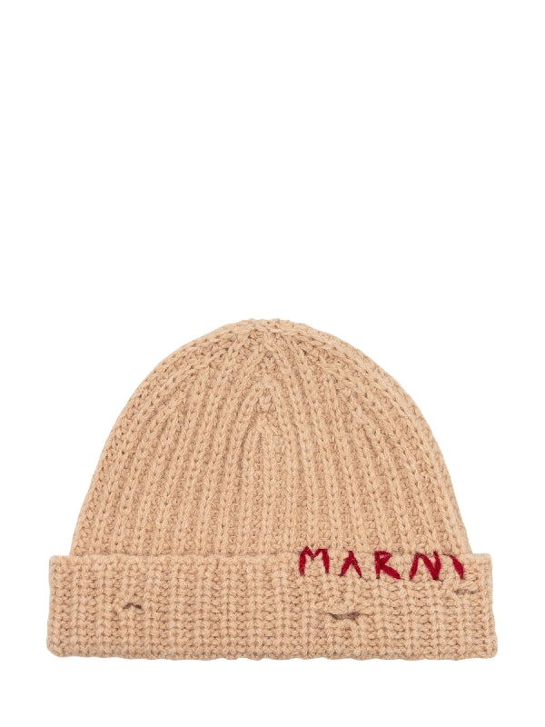 Stitch Logo Wool Ribbed Turn-Up Beanie