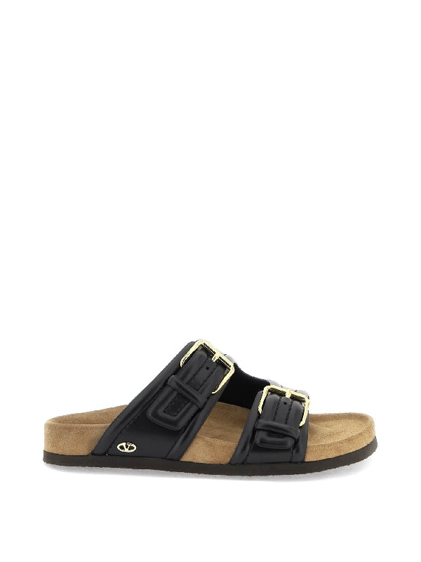 V Logo Double Strap Sandals - Jente