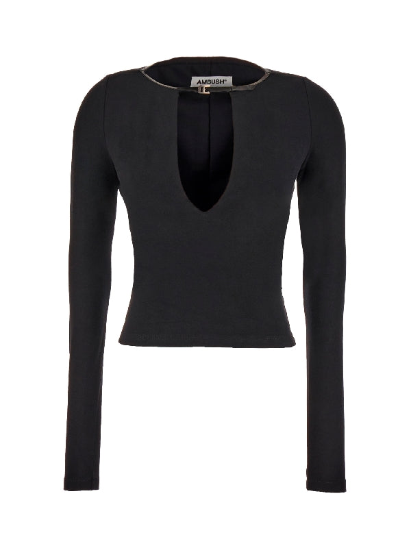 V-Neck Jersey Long-Sleeve Top