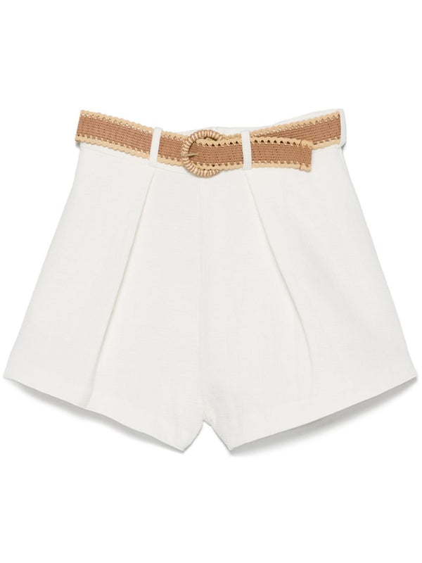 Acacia Belt Detail Cotton Shorts