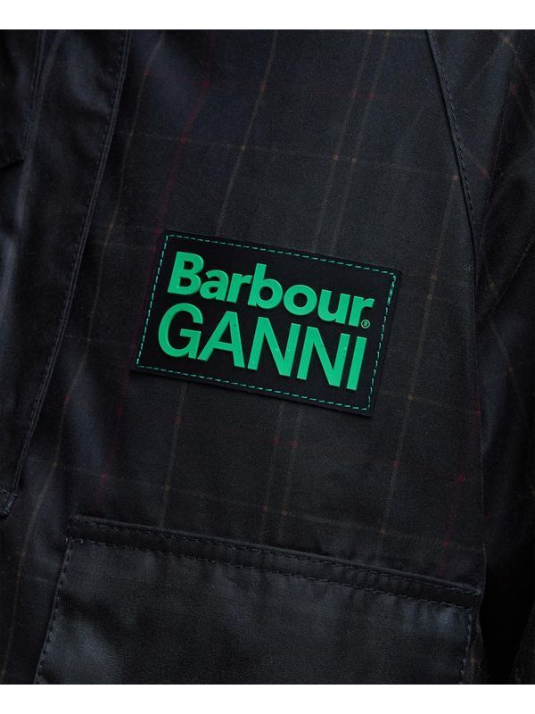 Ganni Tartan Wax Cotton Anorak Jacket