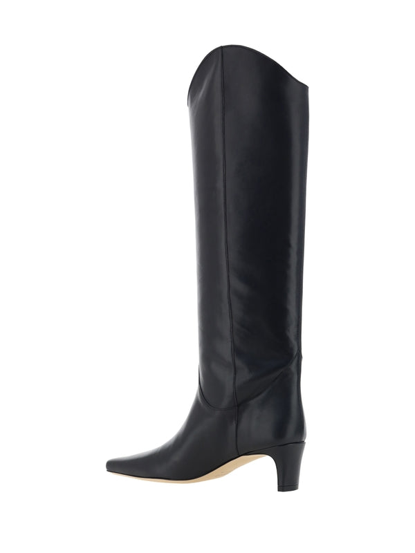 Wally Smooth Leather High Boots Heel