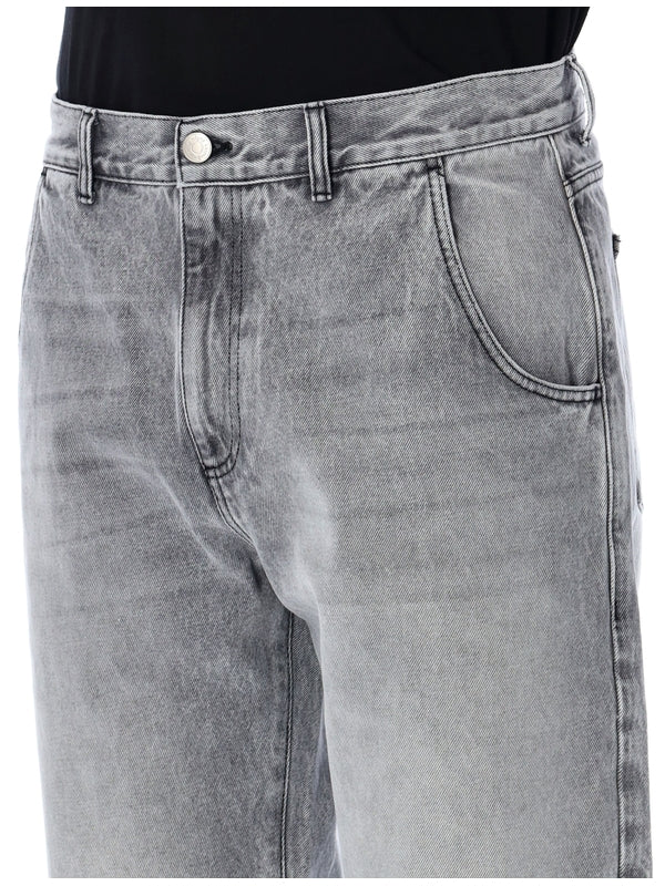 Washing Detail Cotton Denim Pants