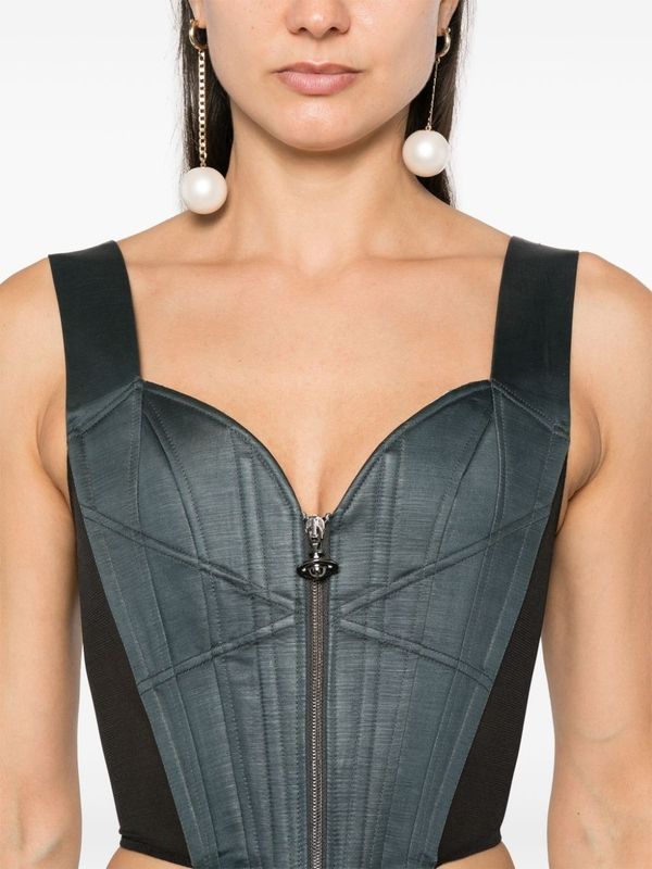 Zip-up Bustier Top