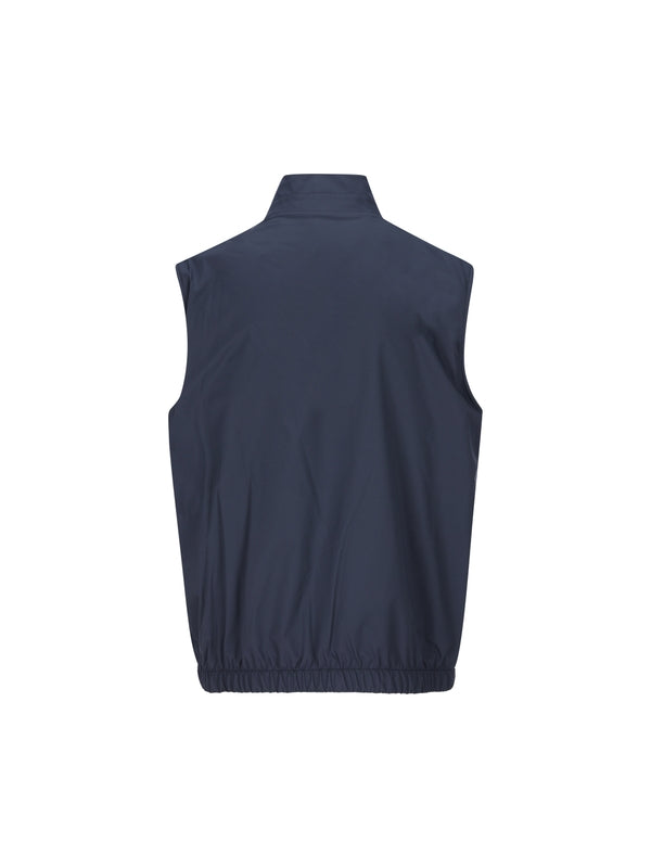 Reversible High-neck Wool Nylon Zip-up
  Vest