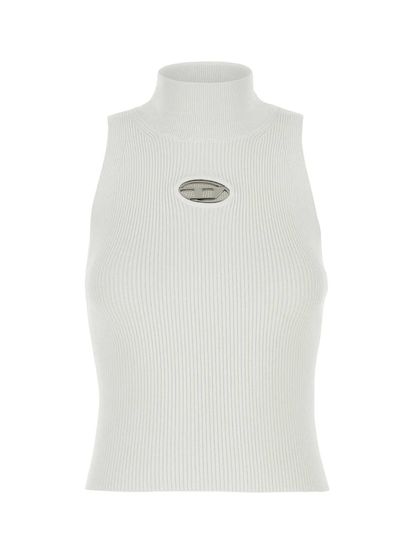 Onervax High-neck Ribbed Knit Sleeveless
  Top