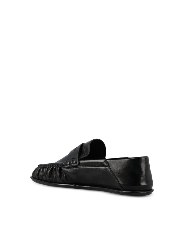 Cassandra Logo Leather Penny Loafers