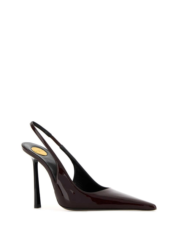 Saint Laurent Burgundy Slingback Heels
