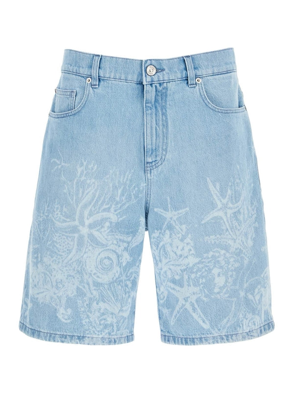 VERSACE - Barocco Sea Denim Bermuda Shorts - Jente