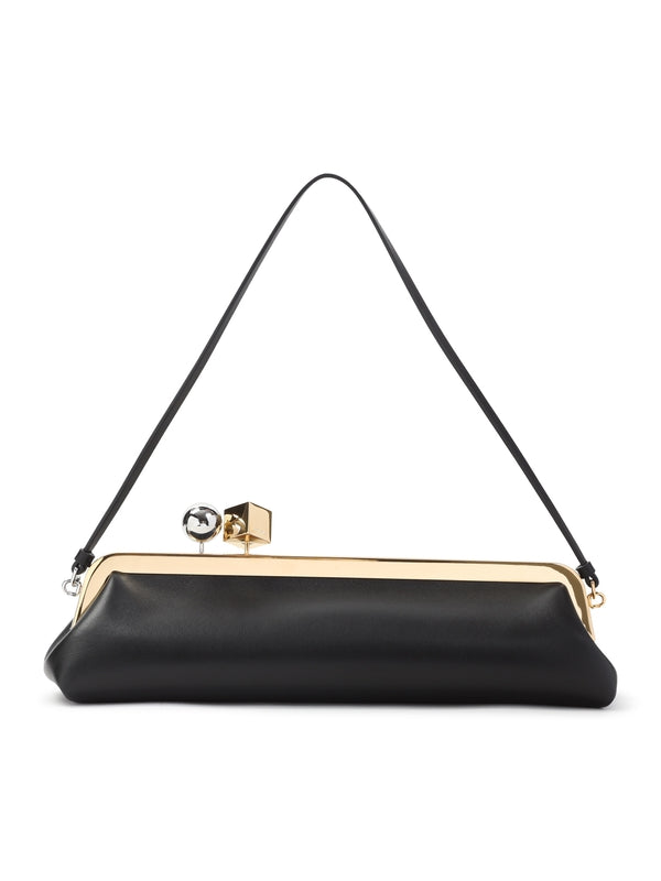 Salon Metal Buckle Leather Shoulder Bag