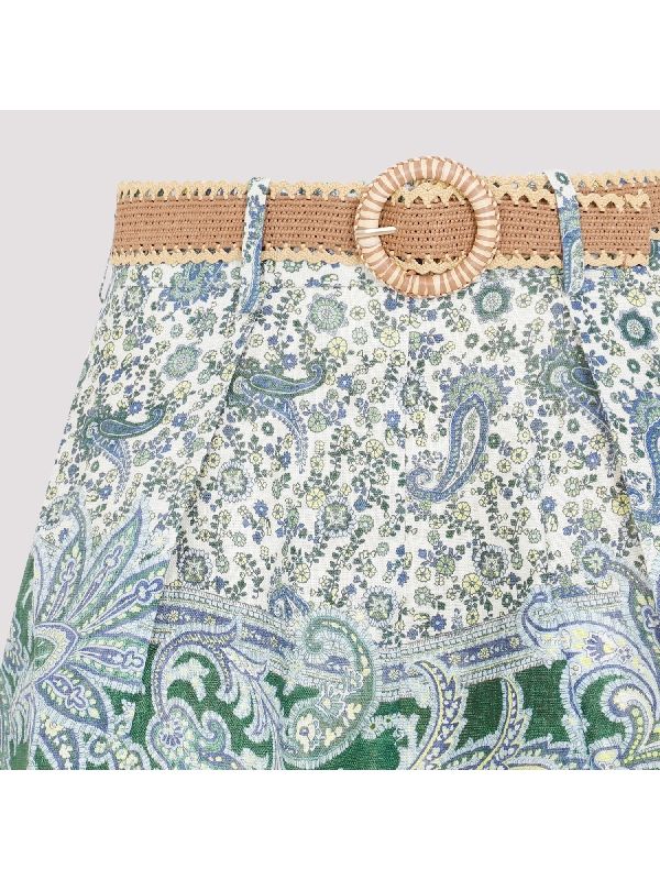 Allover Printing Linen Shorts