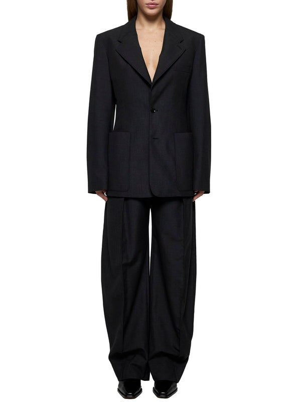 シングルウールブレンドテーラードジャケット