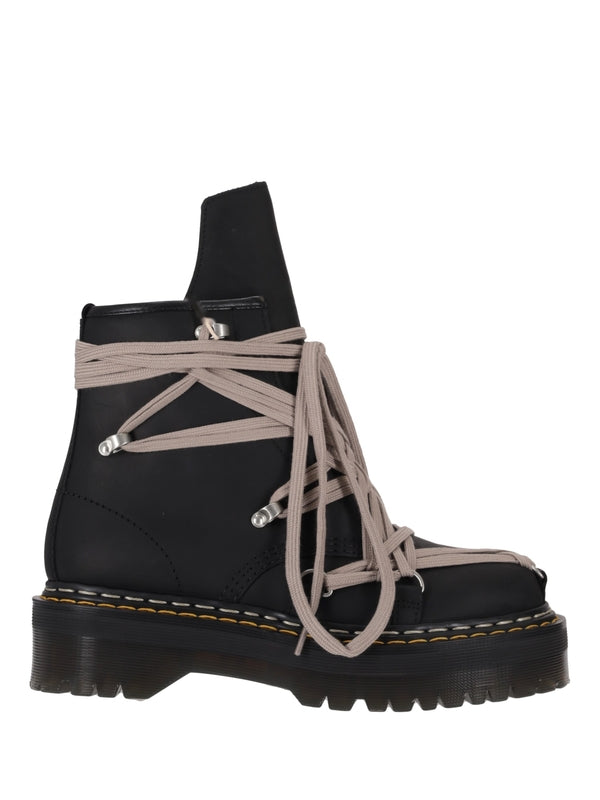 Rick Owens Black Lace-Up Boots