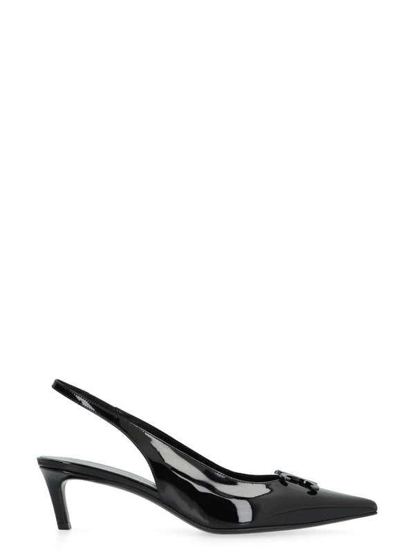 Triomphe Patent Leather Slingback Heels