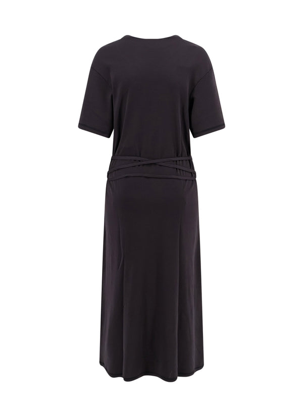 Belt Strap Cotton Short-Sleeve Dress