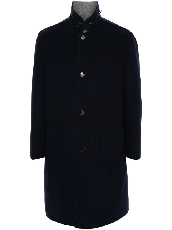 Reversible Highneck Cashmere Coat