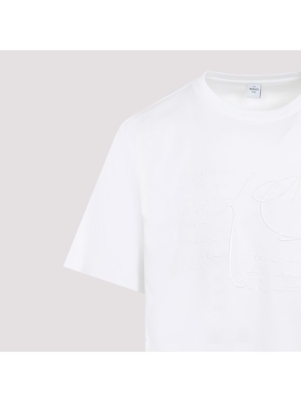 White Cotton Short Sleeve
  T-Shirt