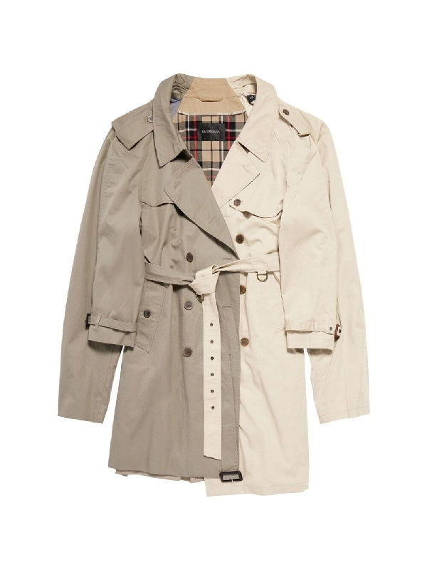 Asymmetric Double Sleeve
  Trench Coat