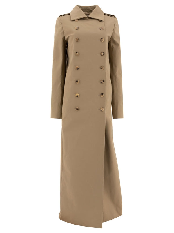 Double Breasted Cotton Blend Trench