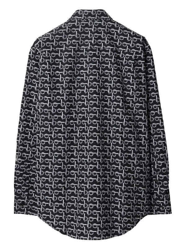 B Printed Cotton Poplin Shirt