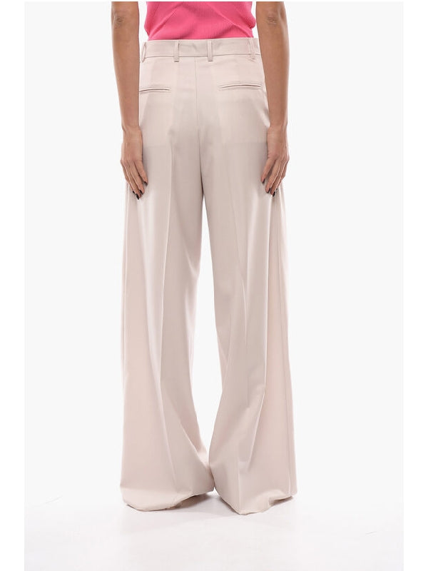 Wide Wool Pleat Pants