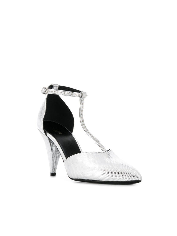 Anklet Metallic Leather Sandal
  Heels