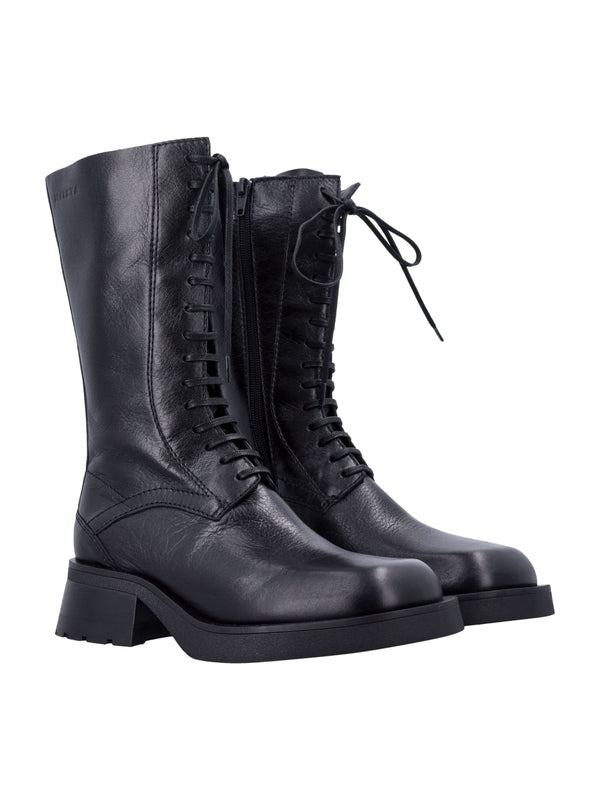 Mista Black Lace-Up Boots