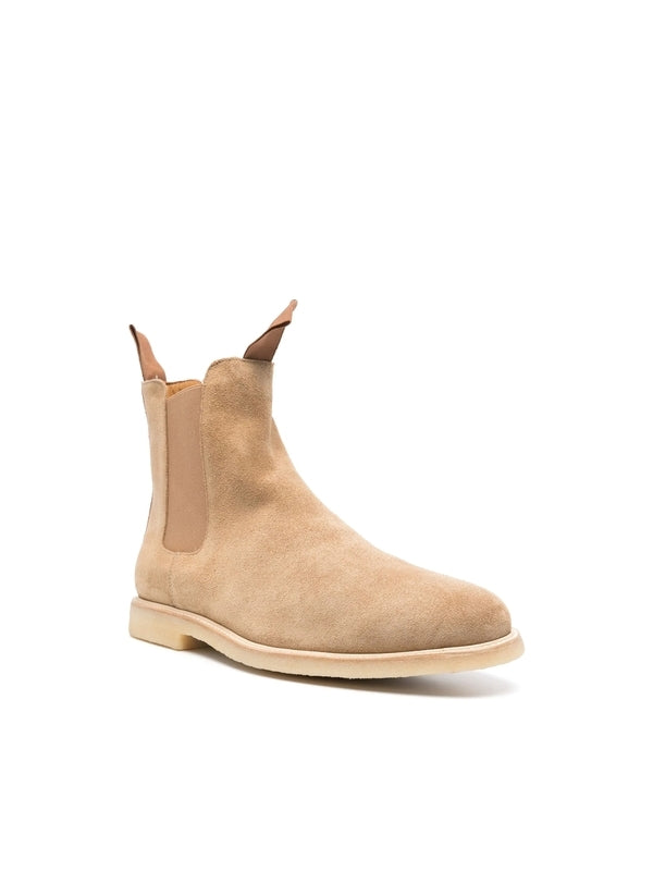 Beige Suede Chelsea Boots