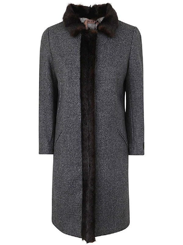 Fur Trim Wool Coat